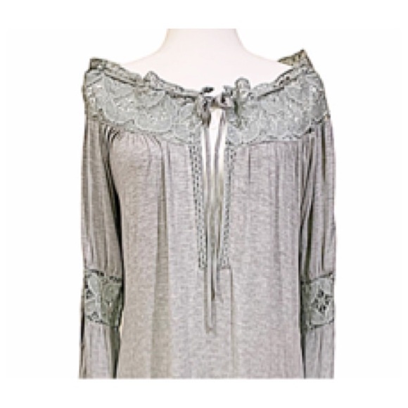 POL Dress/Tunic Light Gray Color Lace Crochet Details Size M - Picture 2 of 13